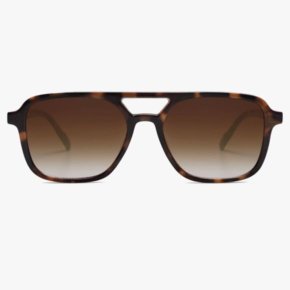 New In Box SOJOS Brown Tortoise Retro Aviator Sunglasses - Picture 3 of 9